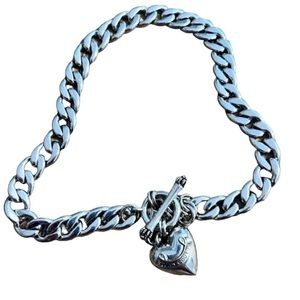 JUICY COUTURE Vintage silver curb link chunky chain necklace Y2K necessity